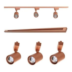Kit Trilho Eletrificado De 1Mt + 3 Spots Led 7W Quente Cobre