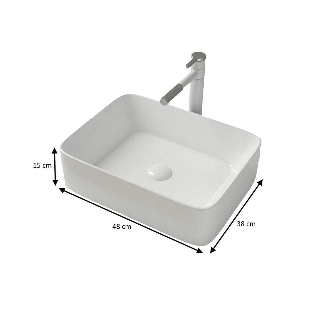 Kit Cuba Pia Louça Cerâmica Banheiro Torn E Vál Dourada 4