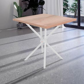 Mesa Quadrada 4 Lugares Branco E Carvalho Cedies Shop Jm