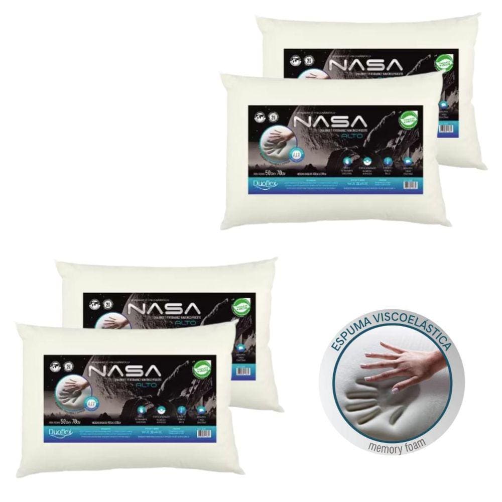 Kit Casal Travesseiro Da Nasa Alto Macio Antialérgico