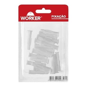 Kit com 10 Buchas Plásticas de 8mm Aba para Parede Maciça Oca - Worker