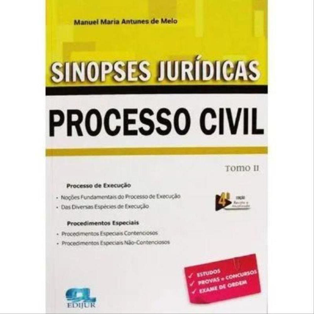 Processo Civil - Tomo Ii - Sinopses Juridicas - 2019