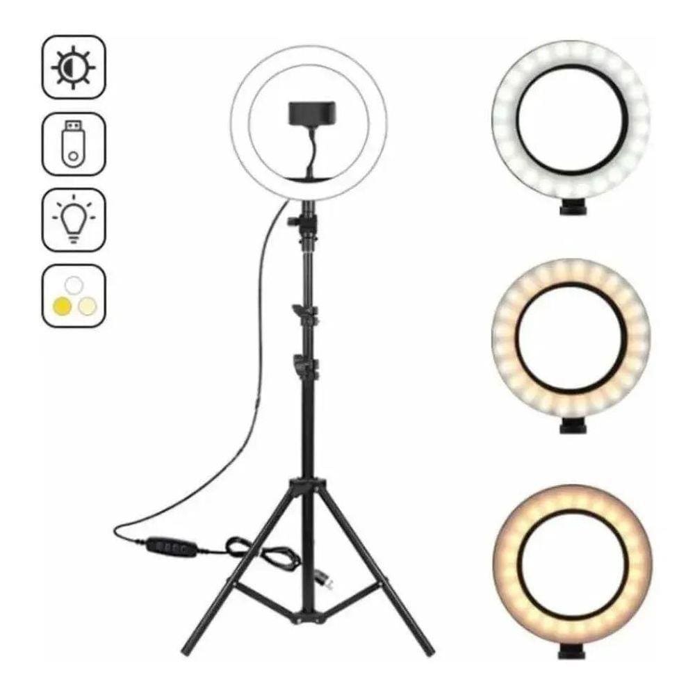 Ring Light Led Iluminador 30cm Estúdio Maquiagem Tripé
