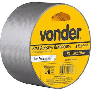 Fita Adesiva Reforçada 50 Mm X 10 M Prata Vonder