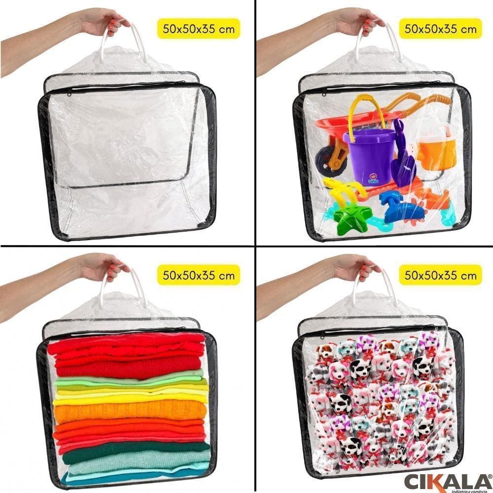 01 Bolsa Transparente De Mão 50X50X35 Cm