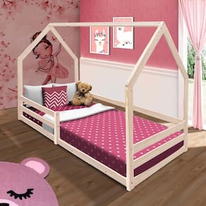 Cama Solteiro Montessori de Madeira Maciça Naturale - Bella Shop Jm