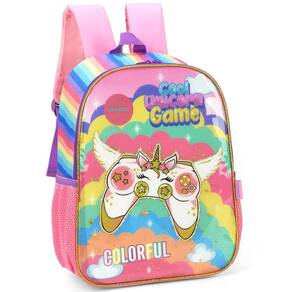 Mochila de Costas Luxcel Up4You Unicórnio Game Colorido