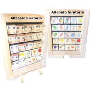 Painel Alfabeto Giratório Primeiras Letras - Educativo 25Pç