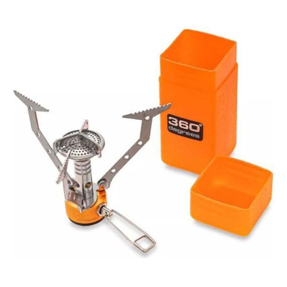 Fogareiro Camping Pesca Furno Stove 360 Degrees Em Aço Inox