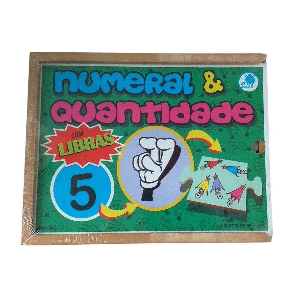 Quebra-Cabeça Numeral E Quantidade Libras Inclusivo Simque 5