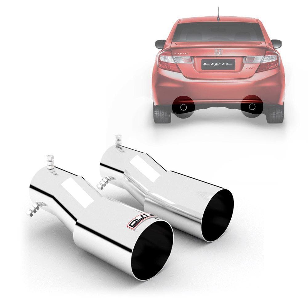 Ponteira De Escapamento Esportivo Outs Civic 2012 Até 2016 Aço Inox Special Duplo