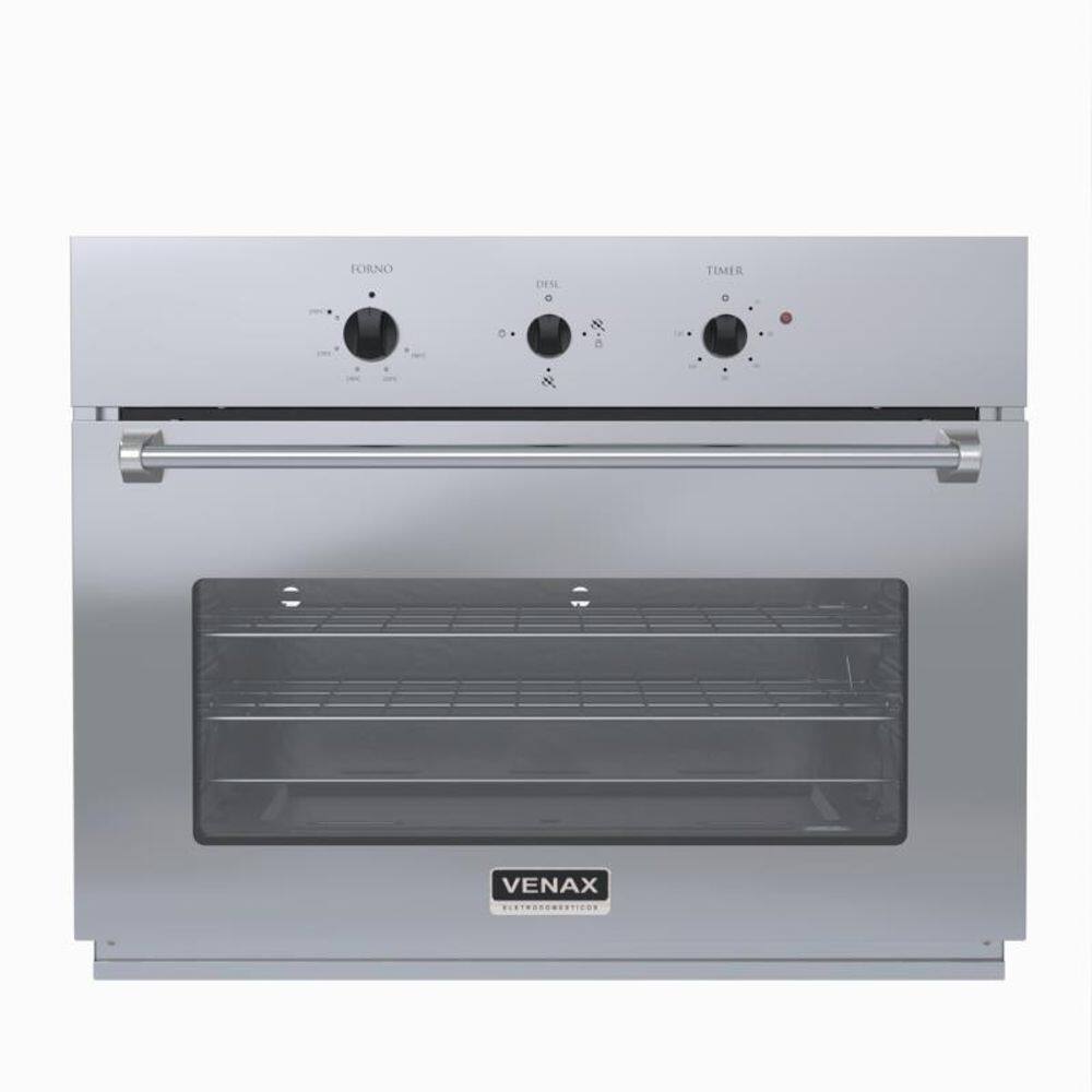 Forno 90l de Embutir Venax Inox - Gás - Arena Cromo - 110v