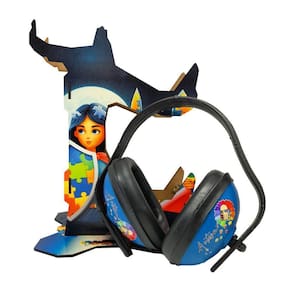 Suporte heróis p/ Abafador de sons e controles + Abafador personalizado 25x20x18cm