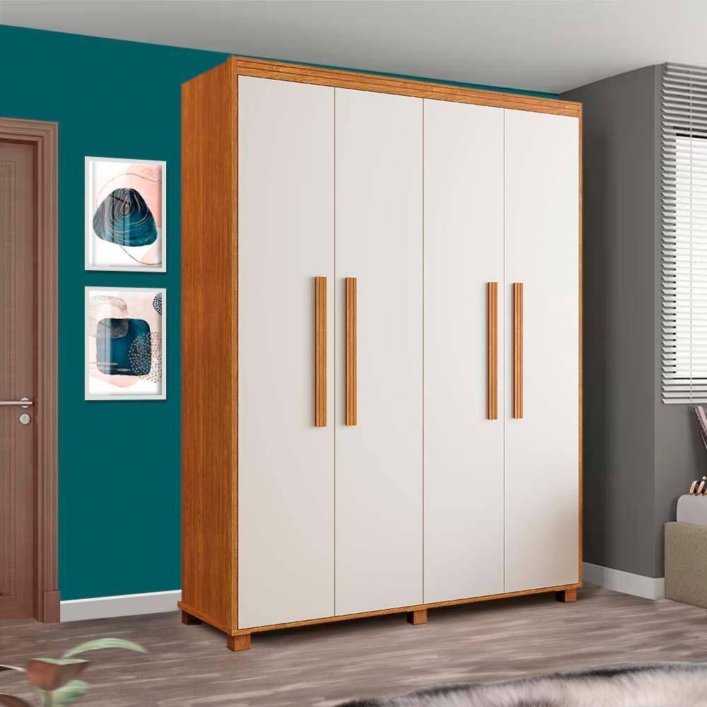 Guarda Roupa 4 Portas 100% MDF Remy Shop Jm - Marrom