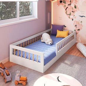 Cama Montessoriana Infantil Solteiro Branca