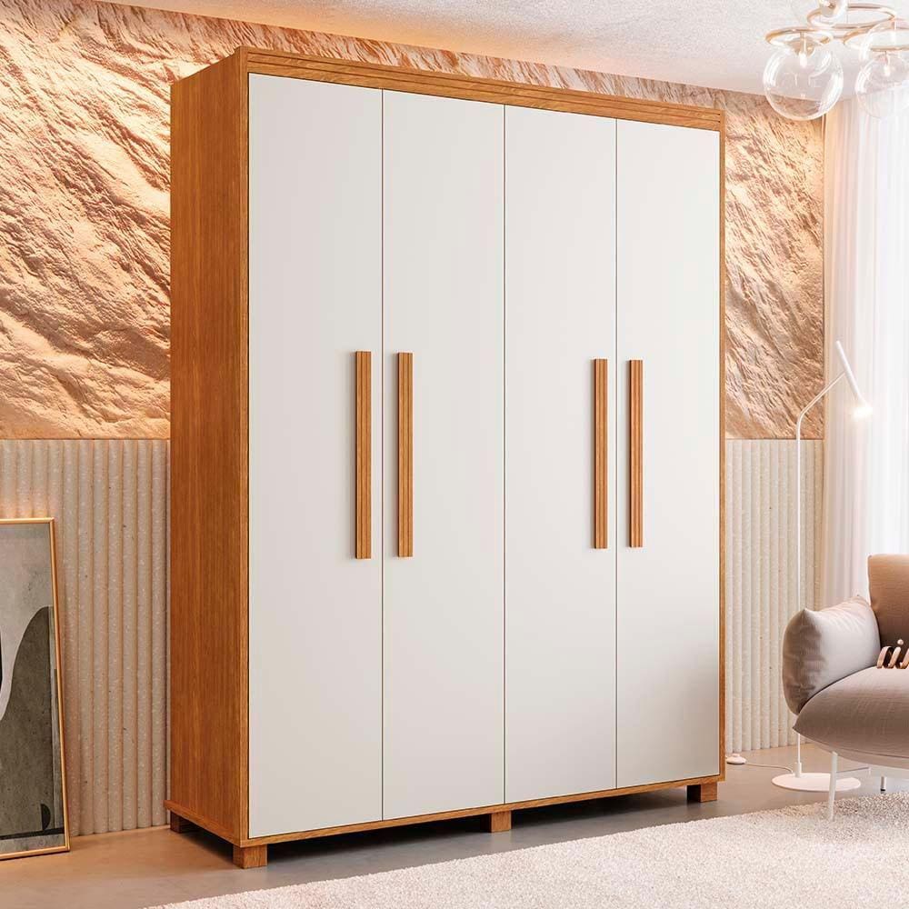Guarda-roupa Solteiro 100% MDF 4 Portas - Marrom