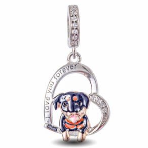 Berloque Charm Pingente Rottweller Em Prata 925