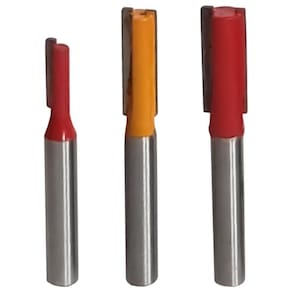 Kit 3 Fresas Retas Paralela 4 A 8Mm Haste 6Mm Madeira Tupia