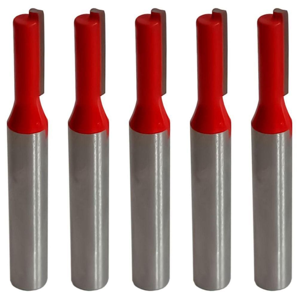 Kit 5 Fresa Reta Paralela 4Mm Haste 6Mm Metal Duro Tupia