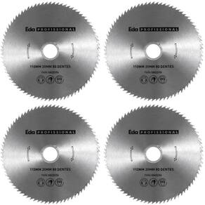Kit 4 Discos Serra 110mm Madeira 80 Dentes Eda