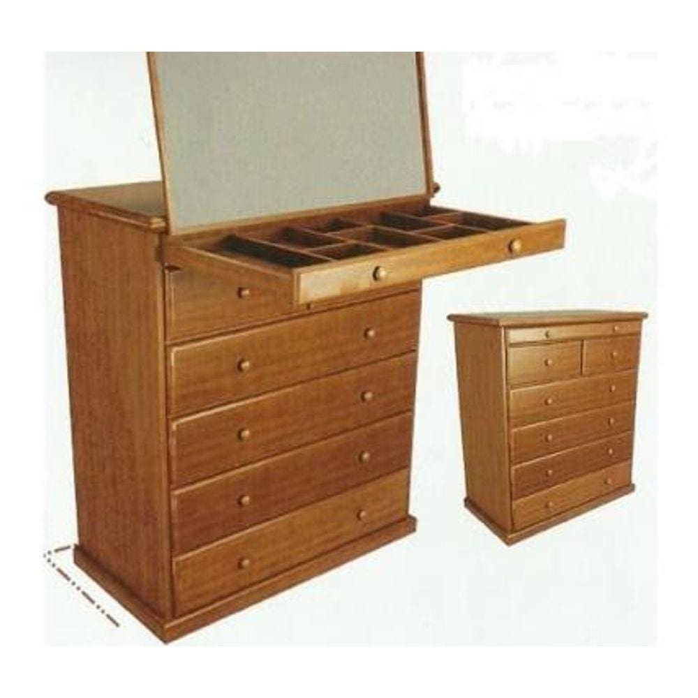 Cômoda 1,02 x 55 x 1,20 Com Espelho Porta Jóias - Móveis de Gramado