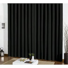 Cortina Blackout 5,00 X 2,50 Trilho Suiço Em Tecido Preta