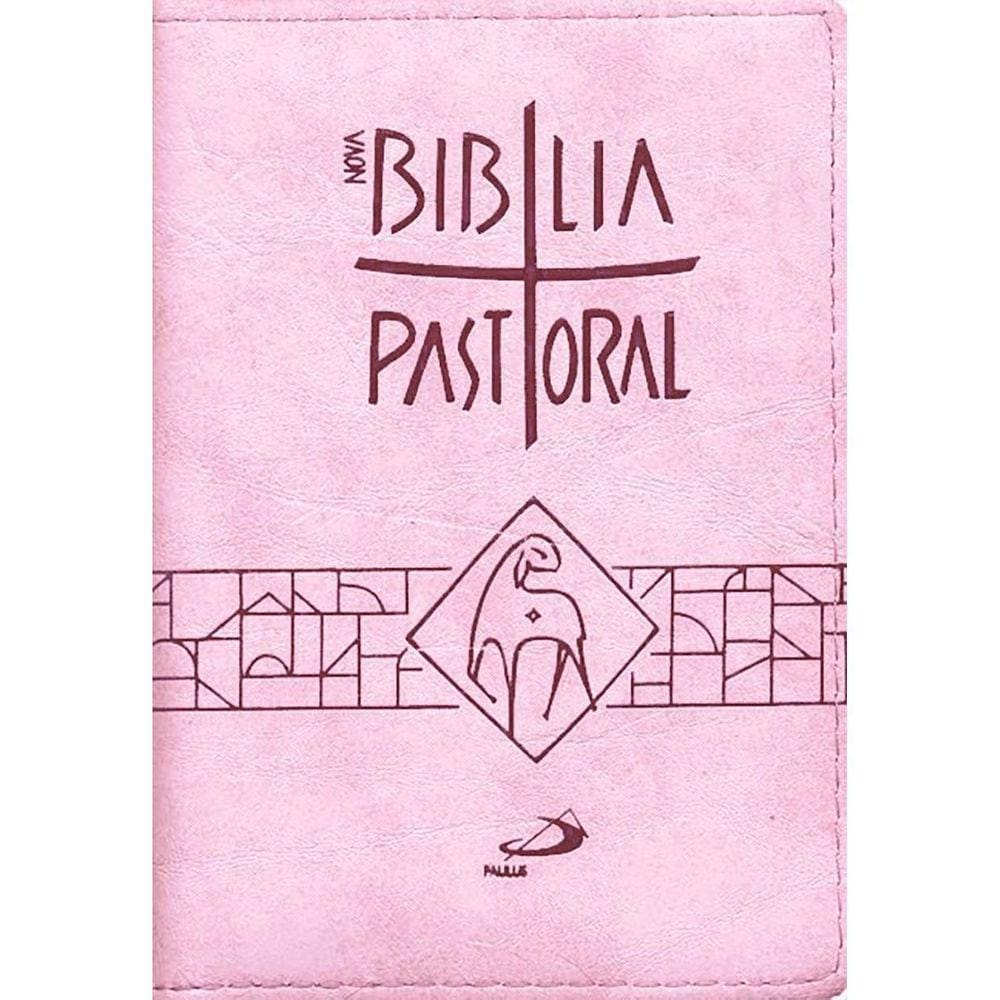 Bíblia Pastoral Média Rosa com Zíper - Edição Paulus