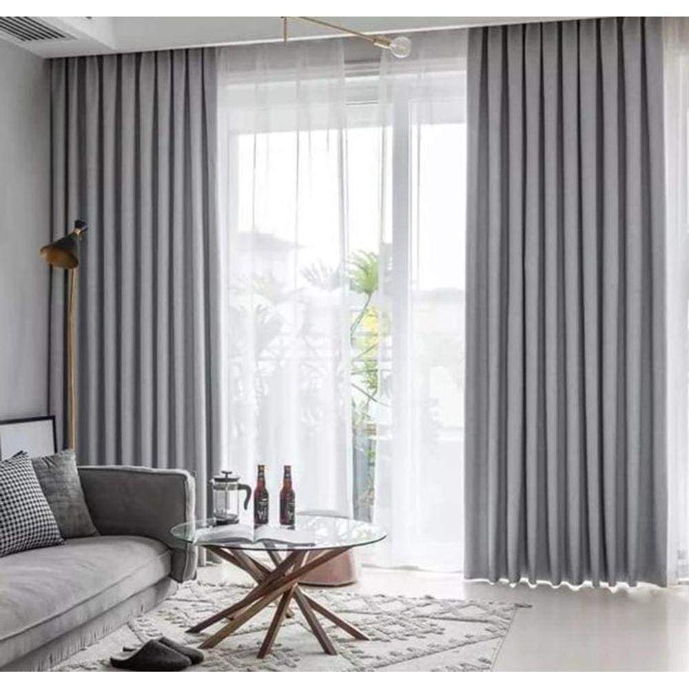 Cortina Blackout 2,20Larg X 1,30Alt Trilho Suiço Em Tecido