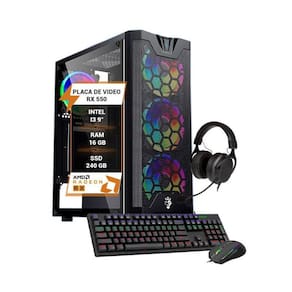 Pc Gamer Intel I3 9 Ram 16Gb Ddr4 Rx550 Hd 1Tb Ssd 240Gb