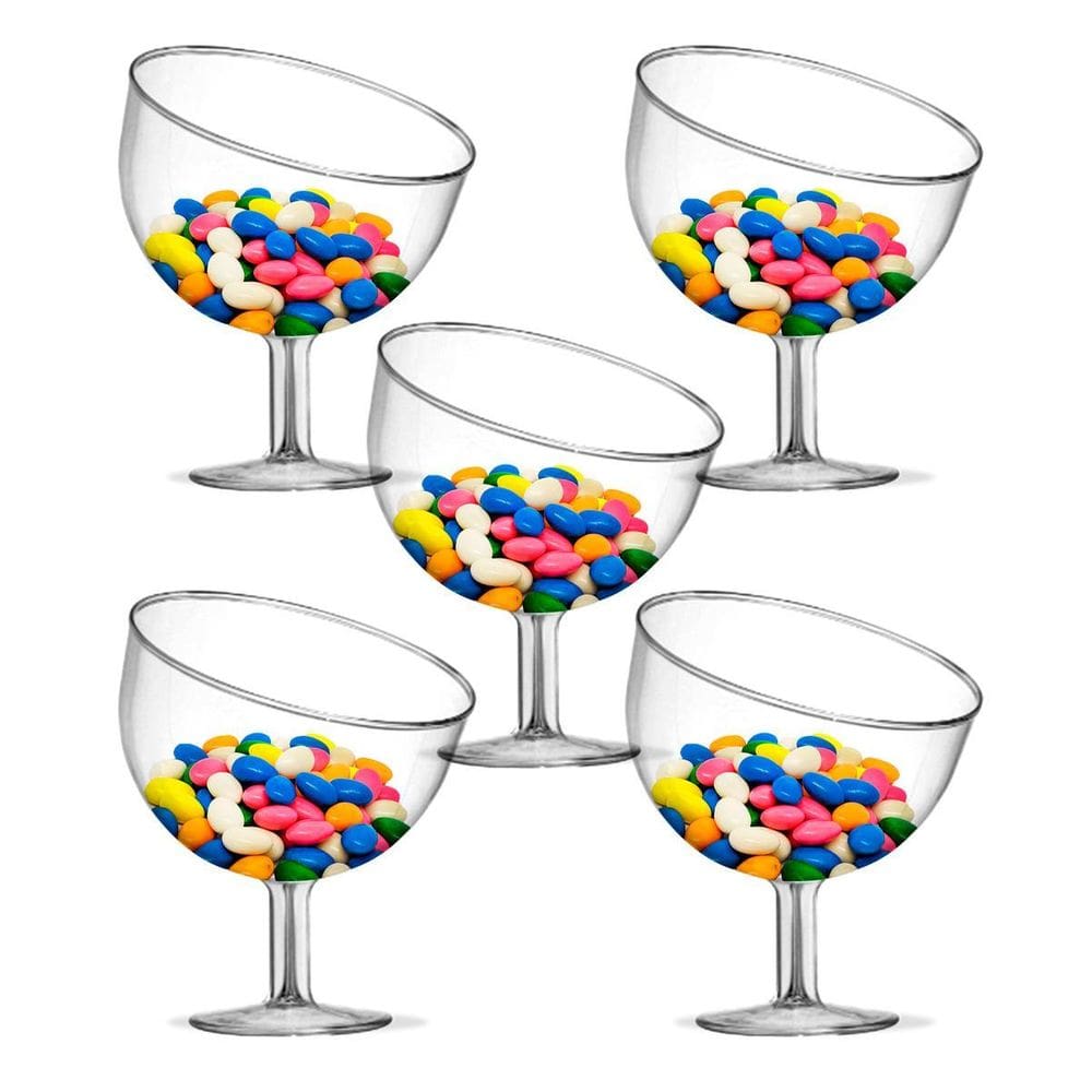 Kit C/5 Taça Inclinada Tropical Acrílico 400Ml Peq. 15X12Cm