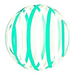 Balão Bubble 20 Polegadas 50 Cm Customizado Listras Verde