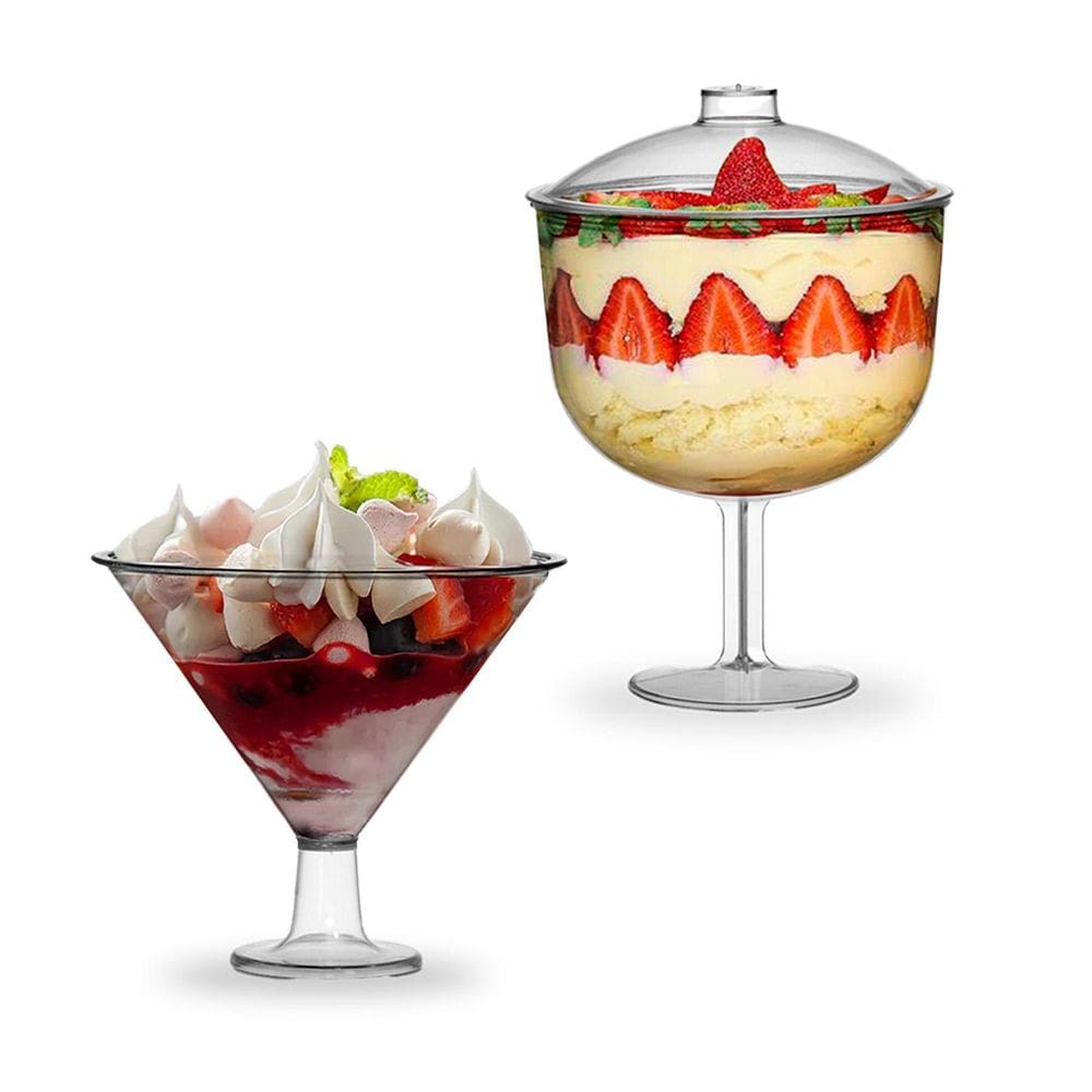 1 Taça Tropical 1,3 Com Tampa + 1 Taça Martine Peq