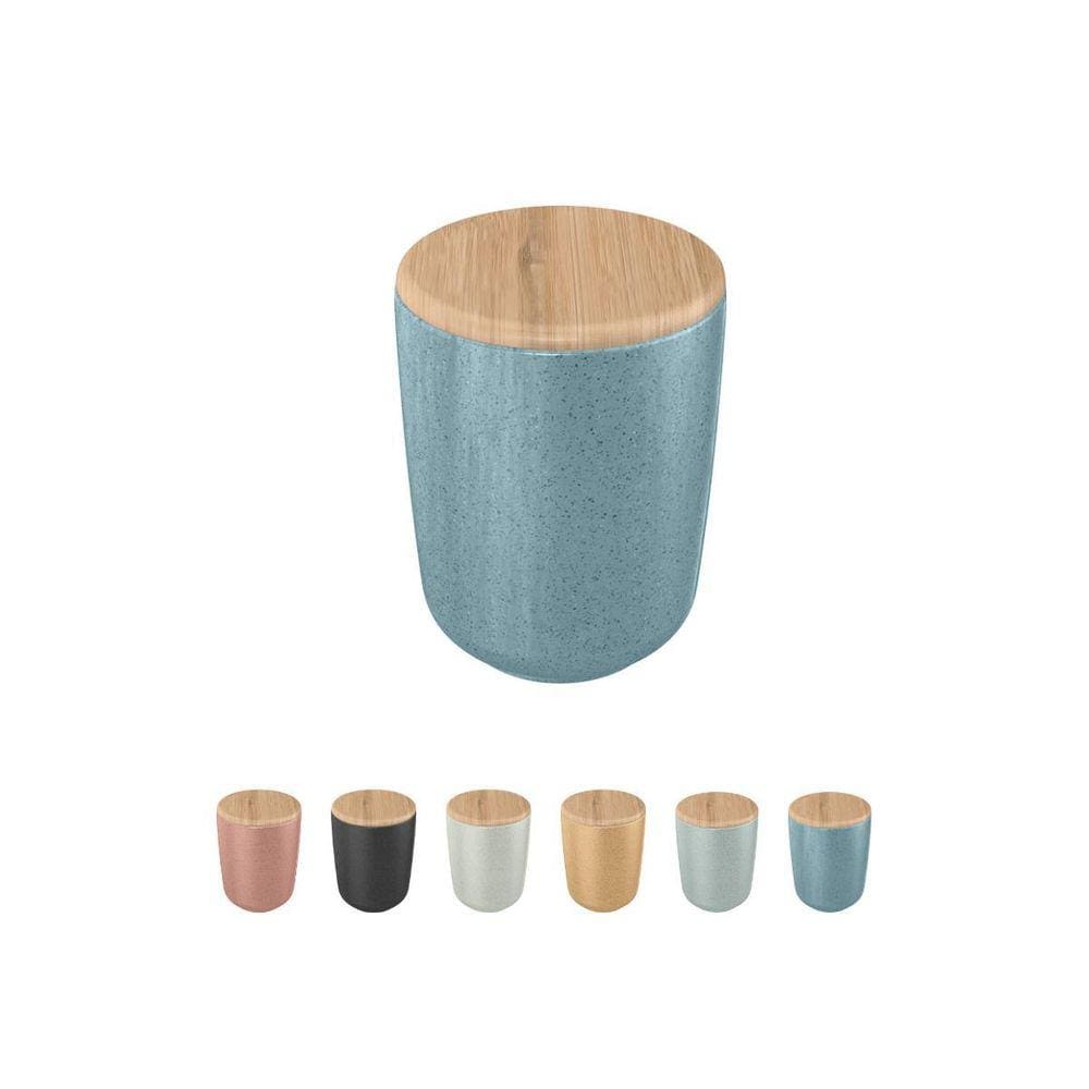 Porta Algodão e Cotonete Osaka 10,5cm Cerâmica Azul Marinho