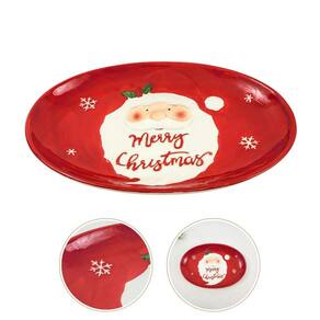 Centro De Mesa Natal Papai Noel 32x22x3cm Porcelana Vermelho