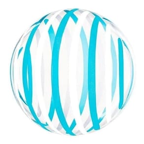 Balão Bubble 20Polegadas 50Cm Customizado Listras Azul