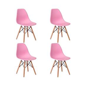 Kit 4 Cadeiras Eiffel Saarinen Wood Pés de Madeira