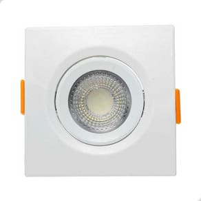 Spot Led Embutir Quadrado 7W Bivolt 6500K Branco Frio