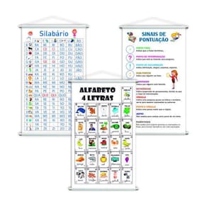 Silabário + Alfabeto + Pontuação Kit 3 Banners Grande