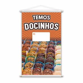 Banner Temos Docinhos Festa Brigadeiro Preço Grande