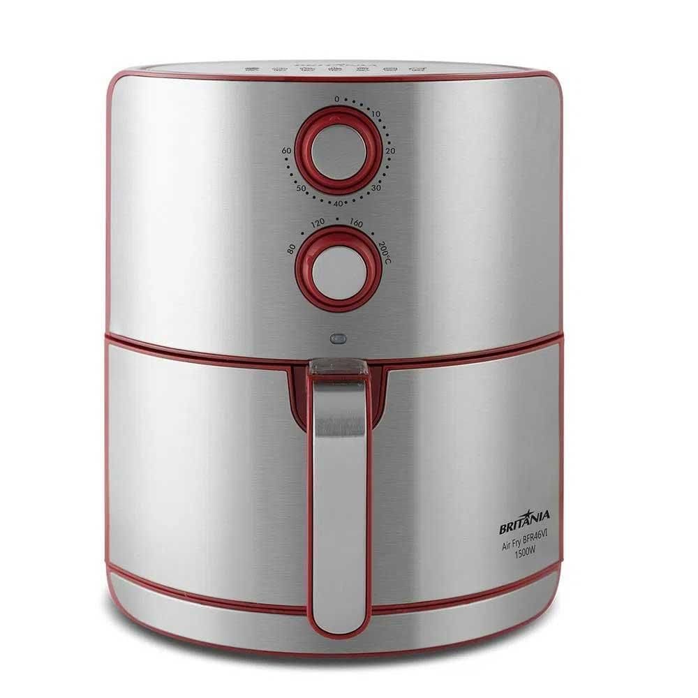 Fritadeira Air Fry Britânia 4,6L 1500W Bfr46Vi Vermelho 127V