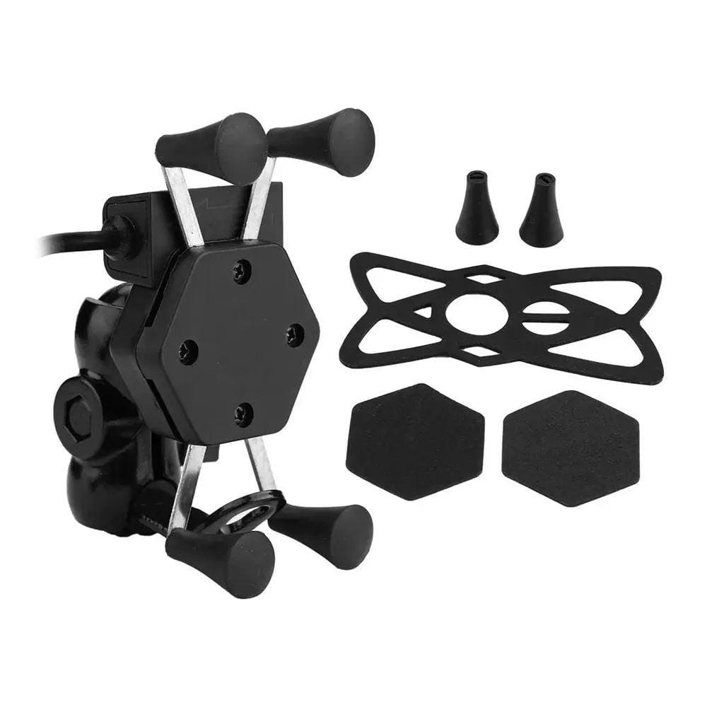 Suporte Multifuncional Garra para Celular Moto Universal com Carregador USB