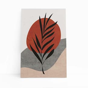 Quadro Canvas Folha Silhueta Planta Abstrato 60X40Cm