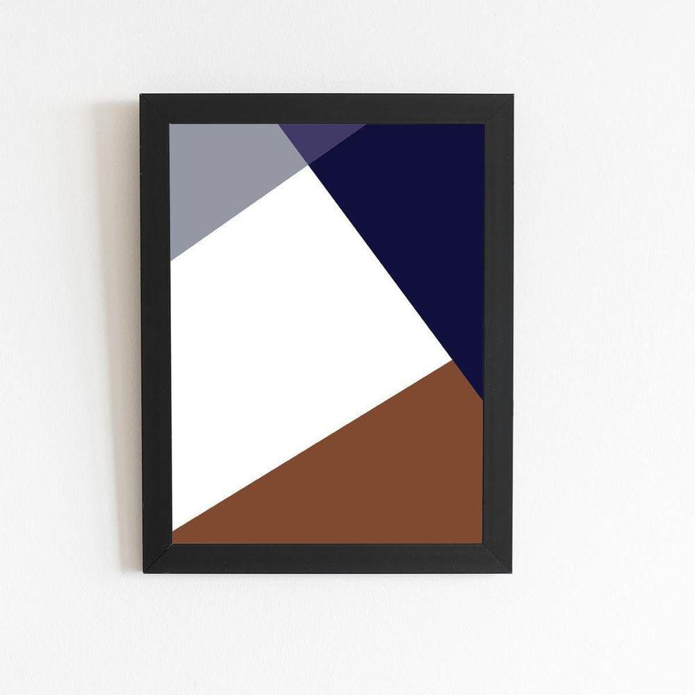 Geométrico Minimalista Quadro Moldura Preta 60X40Cm