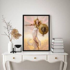 Quadro Decorativo Atena- Deusa Da Sabedoria 33X24Cm - Vidro