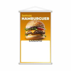Banner Temos Hambúrguer Lanche Cardápio Fundo Branco Grande