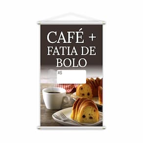 Banner Café Fatia De Bolo Cafeteria Preço Lona Grande