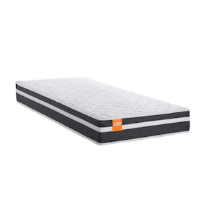 Colchão Solteiro Molas Qatar 88x188x22cm Branco / Chumbo - Suporta até 200Kg Por Pessoa