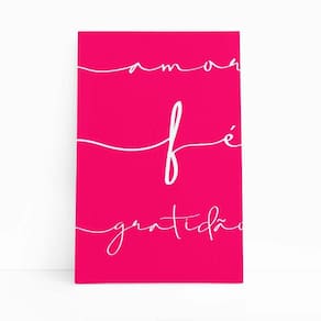 Quadro Canvas Amor Fé Gratidão Frases Decorativo 60X40Cm