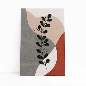 Quadro Canvas Folha Planta Silhueta Minimalista 60X40Cm