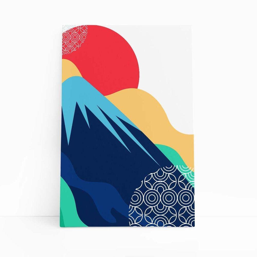 Quadro Canvas Montanhas Arte Abstrato Colorido 60X40Cm